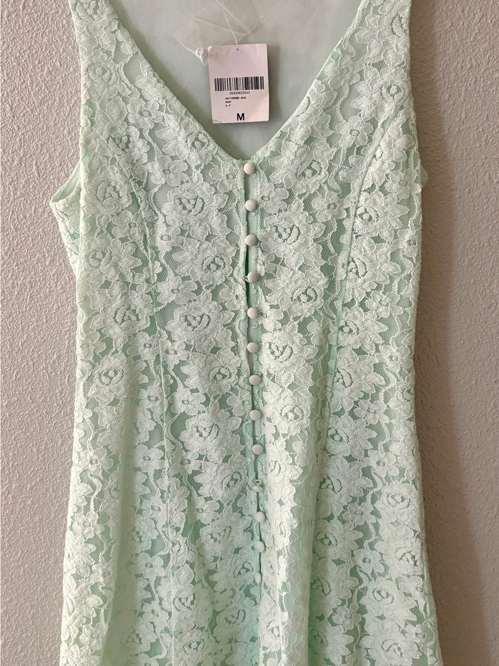 Forever 21 Mint Green Lace Button-Front Dress